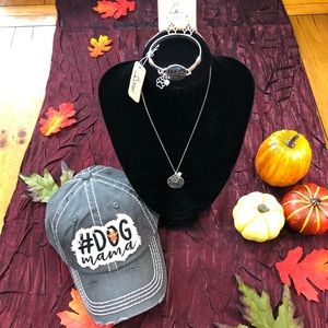 2/$25 New Dog Mama Hat with matching Jewelry set,T